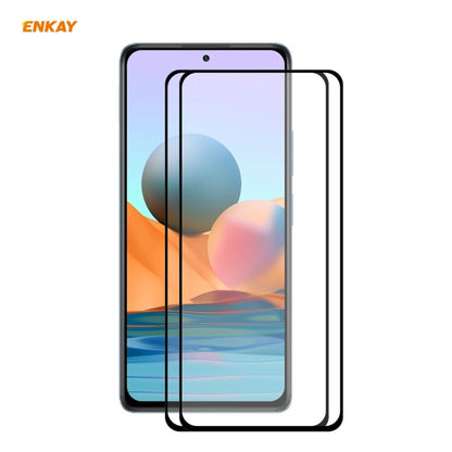 2 PCS ENKAY Hat-Prince Full Glue 0.26mm 9H 2.5D Tempered Glass Full Coverage Film, For Redmi Note 10 / Note 10S, For Redmi Note 10 Pro / Note 10 Pro Max, For OnePlus 9 / 9R, For Huawei P50