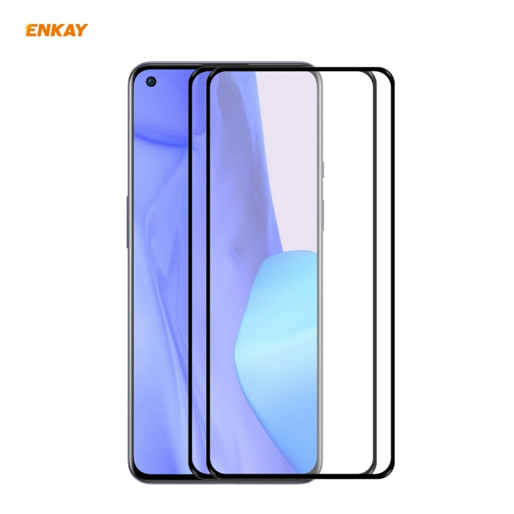 2 PCS ENKAY Hat-Prince Full Glue 0.26mm 9H 2.5D Tempered Glass Full Coverage Film, For Redmi Note 10 / Note 10S, For Redmi Note 10 Pro / Note 10 Pro Max, For OnePlus 9 / 9R, For Huawei P50