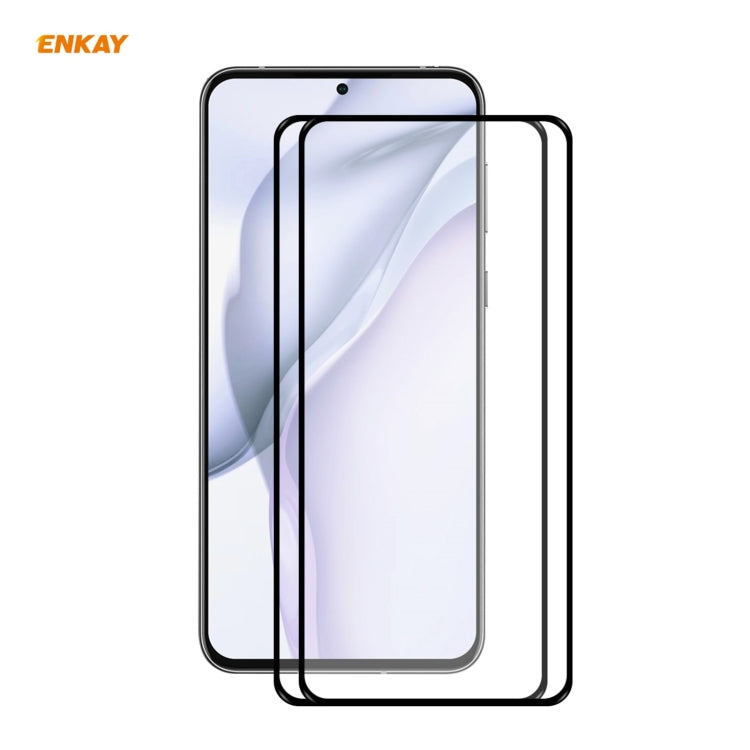 2 PCS ENKAY Hat-Prince Full Glue 0.26mm 9H 2.5D Tempered Glass Full Coverage Film, For Redmi Note 10 / Note 10S, For Redmi Note 10 Pro / Note 10 Pro Max, For OnePlus 9 / 9R, For Huawei P50