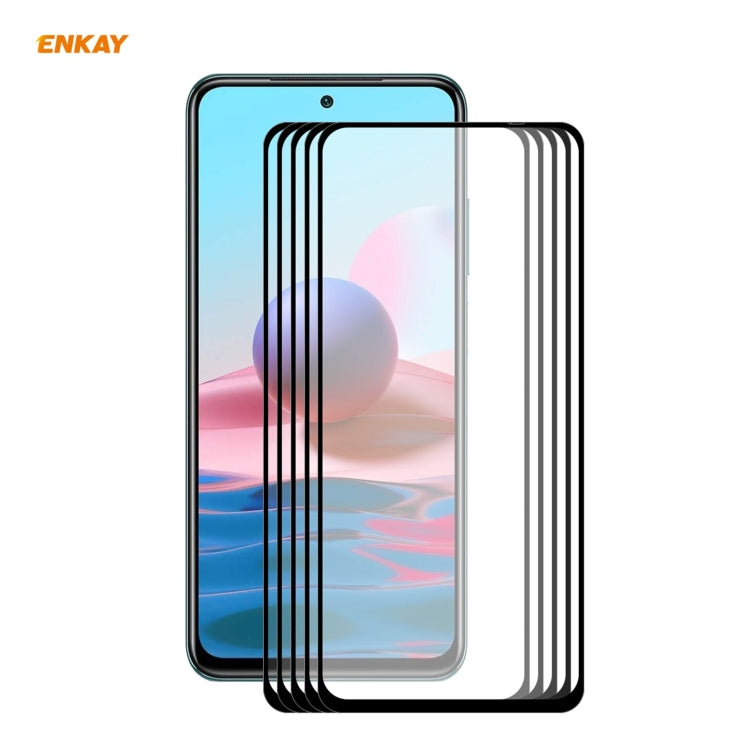 5 PCS ENKAY Hat-Prince Full Glue 0.26mm 9H 2.5D Tempered Glass Full Coverage Film, For Redmi Note 10 / Note 10S, For Redmi Note 10 Pro / Note 10 Pro Max, For OnePlus 9 / 9R, For Huawei P50 (5 PCS)