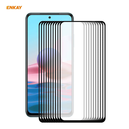 10 PCS ENKAY Hat-Prince Full Glue 0.26mm 9H 2.5D Tempered Glass Full Coverage Film, For Redmi Note 10 / Note 10S, For Redmi Note 10 Pro / Note 10 Pro Max, For OnePlus 9 / 9R, For Huawei P50