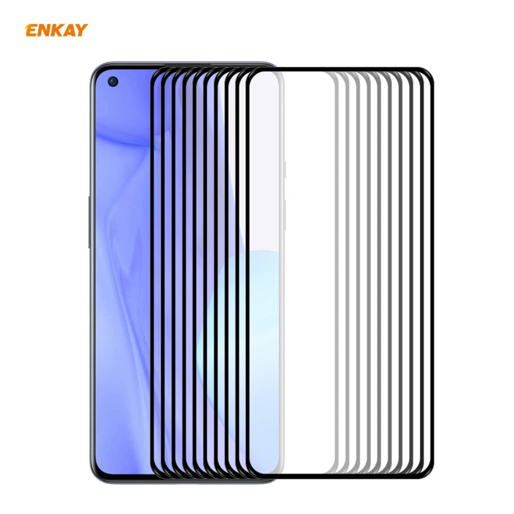 10 PCS ENKAY Hat-Prince Full Glue 0.26mm 9H 2.5D Tempered Glass Full Coverage Film, For Redmi Note 10 / Note 10S, For Redmi Note 10 Pro / Note 10 Pro Max, For OnePlus 9 / 9R, For Huawei P50