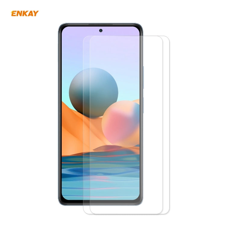 2 PCS ENKAY Hat-Prince 0.26mm 9H 2.5D Curved Edge Tempered Glass Film, For Redmi Note 10 / Note 10S, For Redmi Note 10 Pro / Note 10 Pro Max, For OnePlus 9 / 9R, For Huawei P50