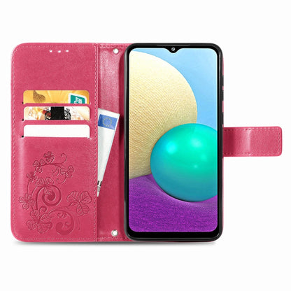 Four-leaf Clasp Embossed Buckle Mobile Phone Protection Leather Case with Lanyard & Card Slot & Wallet & Bracket Function, For Samsung Galaxy A02, For Xiaomi Redmi Note 10 4G, For Google Pixel 5A, For OPPO A93 5G, For LG Stylo 7, For Motorola E7 Power ...