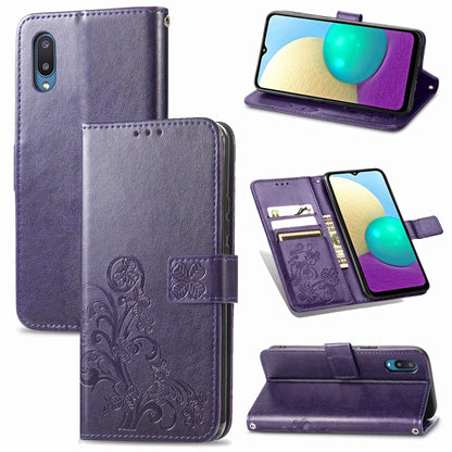 Four-leaf Clasp Embossed Buckle Mobile Phone Protection Leather Case with Lanyard & Card Slot & Wallet & Bracket Function, For Samsung Galaxy A02, For Xiaomi Redmi Note 10 4G, For Google Pixel 5A, For OPPO A93 5G, For LG Stylo 7, For Motorola E7 Power ...