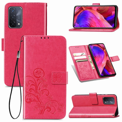 Four-leaf Clasp Embossed Buckle Mobile Phone Protection Leather Case with Lanyard & Card Slot & Wallet & Bracket Function, For Samsung Galaxy A02, For Xiaomi Redmi Note 10 4G, For Google Pixel 5A, For OPPO A93 5G, For LG Stylo 7, For Motorola E7 Power ...