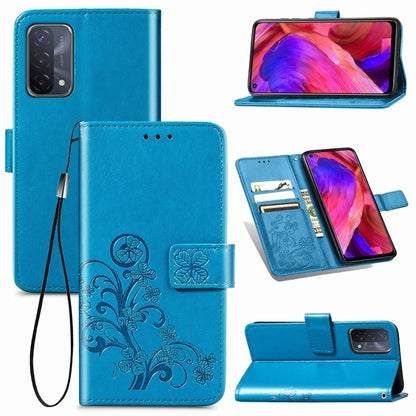Four-leaf Clasp Embossed Buckle Mobile Phone Protection Leather Case with Lanyard & Card Slot & Wallet & Bracket Function, For Samsung Galaxy A02, For Xiaomi Redmi Note 10 4G, For Google Pixel 5A, For OPPO A93 5G, For LG Stylo 7, For Motorola E7 Power ...