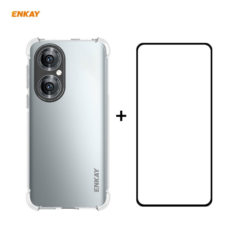 Hat-Prince ENKAY Clear TPU Shockproof Case Soft Anti-slip Cover + 0.26mm 9H 2.5D Full Glue Full Coverage Tempered Glass Protector Film, For Huawei P50, For Redmi K40 / K40 Pro / K40 Pro+, For Redmi Note 10 4G / Note 10S                                 ...