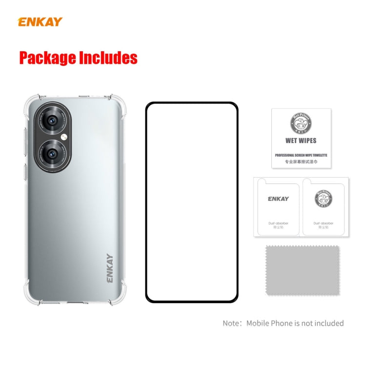 Hat-Prince ENKAY Clear TPU Shockproof Case Soft Anti-slip Cover + 0.26mm 9H 2.5D Full Glue Full Coverage Tempered Glass Protector Film, For Huawei P50, For Redmi K40 / K40 Pro / K40 Pro+, For Redmi Note 10 4G / Note 10S                                 ...
