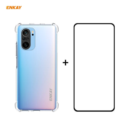 Hat-Prince ENKAY Clear TPU Shockproof Case Soft Anti-slip Cover + 0.26mm 9H 2.5D Full Glue Full Coverage Tempered Glass Protector Film, For Huawei P50, For Redmi K40 / K40 Pro / K40 Pro+, For Redmi Note 10 4G / Note 10S                                 ...
