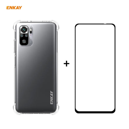 Hat-Prince ENKAY Clear TPU Shockproof Case Soft Anti-slip Cover + 0.26mm 9H 2.5D Full Glue Full Coverage Tempered Glass Protector Film, For Huawei P50, For Redmi K40 / K40 Pro / K40 Pro+, For Redmi Note 10 4G / Note 10S                                 ...