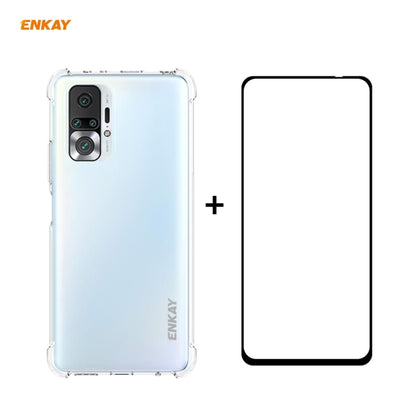 Hat-Prince ENKAY Clear TPU Shockproof Case Soft Anti-slip Cover + 0.26mm 9H 2.5D Full Glue Full Coverage Tempered Glass Protector Film, For Huawei P50, For Redmi K40 / K40 Pro / K40 Pro+, For Redmi Note 10 4G / Note 10S                                 ...