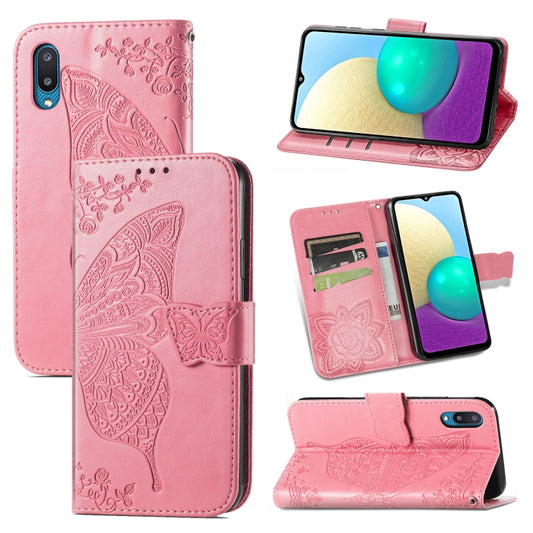 Butterfly Love Flower Embossed Horizontal Flip Leather Case with Bracket & Card Slot & Wallet & Lanyard, For Samsung Galaxy A02, For Huawei Nova 8 Pro, For Xiaomi Redmi Note 10 4G, For OPPO A93, For Google Pixel 5A, For LG Stylo 7 5G