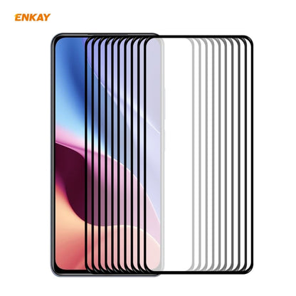 10 PCS ENKAY Hat-Prince Full Glue 0.26mm 9H 2.5D Tempered Glass Full Coverage Film, For Xiaomi Poco F3(10pcs), For Xiaomi Mi 11X / 11X Pro / 11i(10pcs)