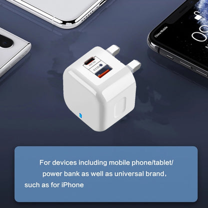 YSY-6087PD 20W PD3.0 + QC3.0 Dual Fast Charge Travel Charger with USB to Type-C Data Cable, EU Plug, US Plug, UK Plug