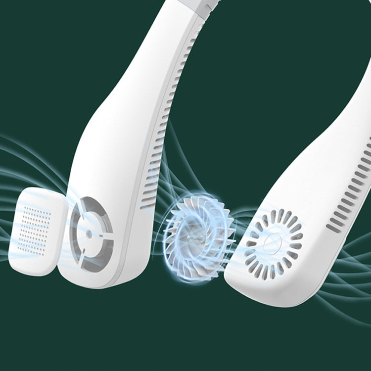 Mini ventilateur de cou mains libres USB – Ventilateur portable rechargeable de type casque, 3 niveaux de flux d'air, rotation libre à 360 degrés, parfait pour le sport, le bureau et l'extérieur