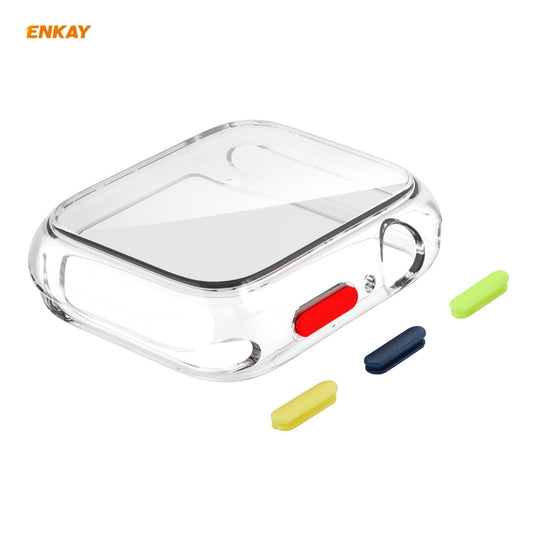 Coque TPU ENKAY Hat-prince à couverture complète + protecteur en verre trempé pour Apple Watch Series 6 / 5 / 4 / SE 44mm, Pour Apple Watch Series 6 / 5 / 4 / SE 44mm