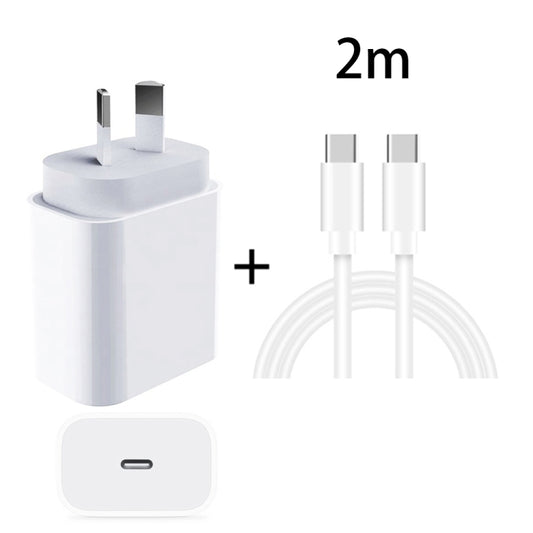 20W PD 3.0 Travel Fast Charger Power Adapter with USB-C / Type-C to Type-C Fast Charge Data Cable, AU Plug