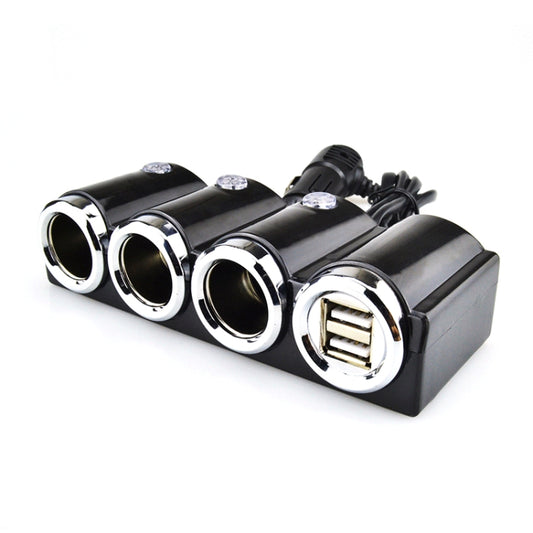 Adaptateur triple allume-cigare pour voiture avec double port USB, 1503