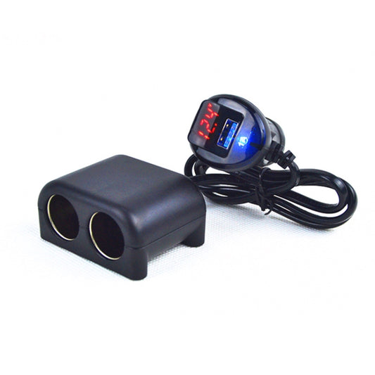 Adaptateur allume-cigare Double prise allume-cigare avec affichage LED de la tension Adaptateur de chargeur USB pour voiture, 2 prises
