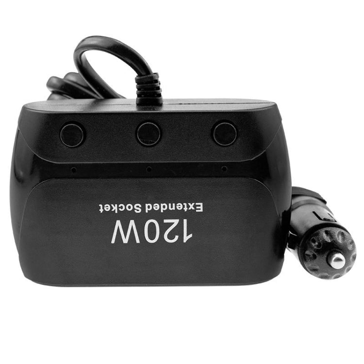 Cigarette Lighter Adapter Splitter 3 Sockets Cigarette Lighter Splitter 12V/24V Power Car Charger, 3 Sockets