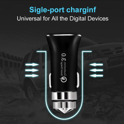 LZ-328 Safety Hammer Type QC3.0 USB + USB-C / Type-C Fast Charging Car Charger