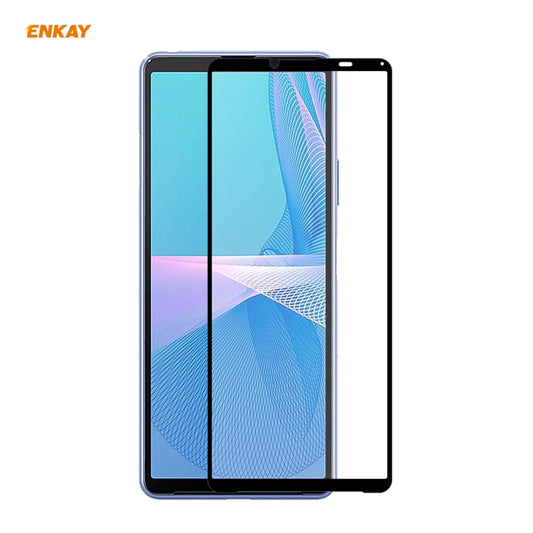 ENKAY Hat-Prince Film en Verre Trempé Pleine Colle 0,26 mm 9H 2.5D Couverture Intégrale, Pour Sony Xperia 10 III (1 pc), Pour Sony Xperia 1 III (1 pc), Pour Motorola Moto G10 / G20 / G30 (1 pc)