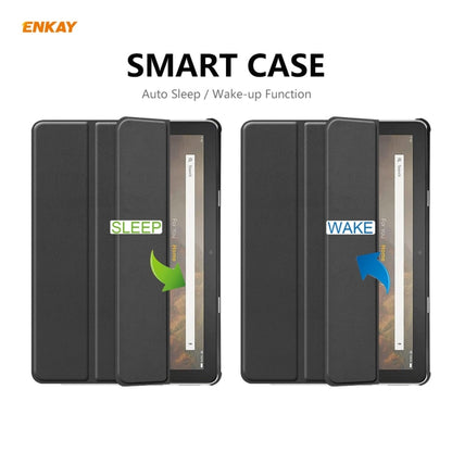 ENKAY PU Leather + Plastic Smart Case with Three-folding Holder for Amazon Fire HD 10 / 10 Plus (2021), For Amazon Fire HD 10 / 10 Plus (2021)