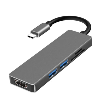 5 in 1 Type-c to HDMI + 2 x USB 3.0 + SD / TF Card Slot HUB Adapter, HDMI + 2 x USB 3.0 + SD / TF Card Slot