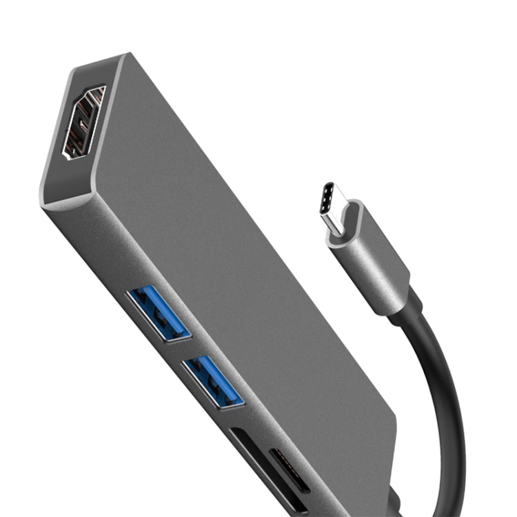 5 in 1 Type-c to HDMI + 2 x USB 3.0 + SD / TF Card Slot HUB Adapter, HDMI + 2 x USB 3.0 + SD / TF Card Slot
