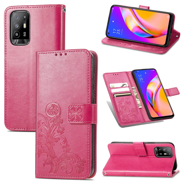 Four-leaf Clasp Embossed Buckle Mobile Phone Protection Leather Case with Lanyard & Card Slot & Wallet & Bracket Function, For Samsung Galaxy A22 5G, For Samsung Galaxy A22 4G, For Samsung Galaxy F62/M62, For Samsung Galaxy S21 FE, For OPPO A54  4G    ...
