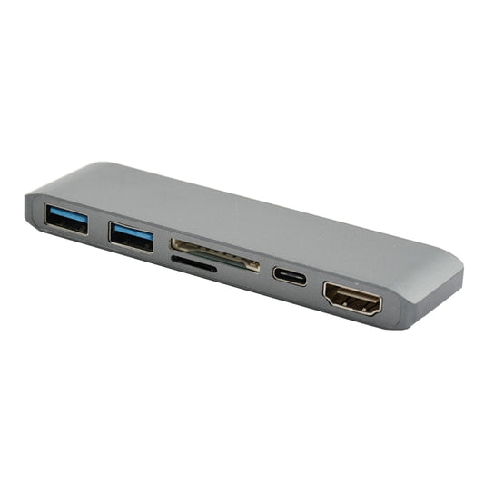 Convertisseur HUB WS-15 6-en-1 Type-C vers HDMI + USB 3.0 x 2 + SD + TF + PD