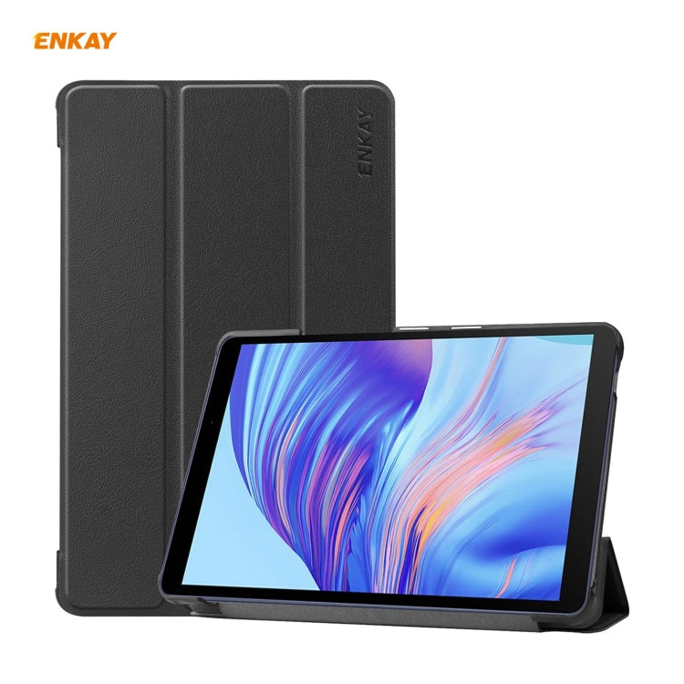 ENKAY PU Leather + Plastic Case with Three-folding Holder for Huawei MatePad T8 / Honor Tablet X7, For Huawei MatePad T8