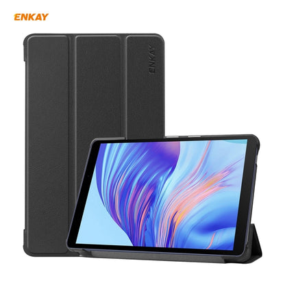 ENKAY PU Leather + Plastic Case with Three-folding Holder for Huawei MatePad T8 / Honor Tablet X7, For Huawei MatePad T8