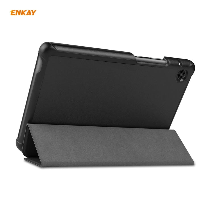 ENKAY PU Leather + Plastic Case with Three-folding Holder for Huawei MatePad T8 / Honor Tablet X7, For Huawei MatePad T8