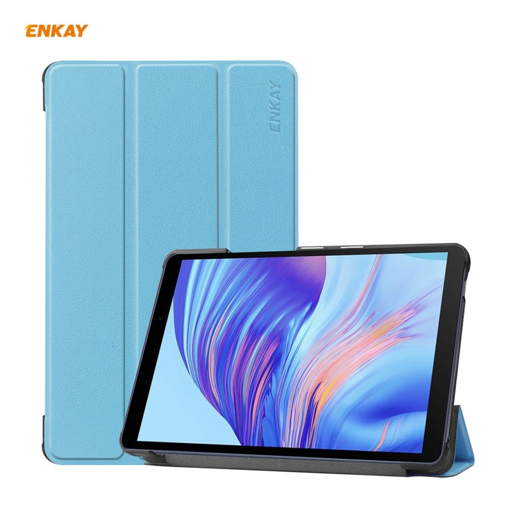 ENKAY PU Leather + Plastic Case with Three-folding Holder for Huawei MatePad T8 / Honor Tablet X7, For Huawei MatePad T8