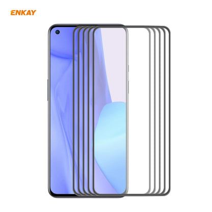 5 PCS ENKAY Hat-Prince Anti-drop Full Glue Tempered Glass Full Screen Film Anti-fall Protector, For OnePlus 9, For OnePlus 9R