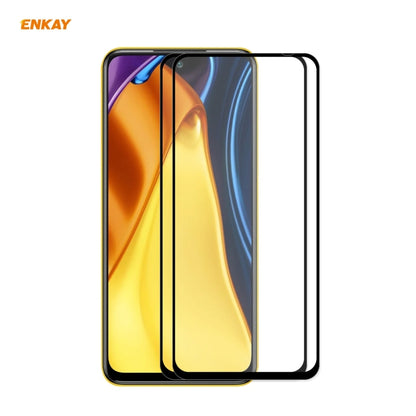 2 PCS ENKAY Hat-Prince Full Glue 0.26mm 9H 2.5D Tempered Glass Full Coverage Film, For Xiaomi Poco M3 Pro / Redmi Note 10 5G(2pcs)
