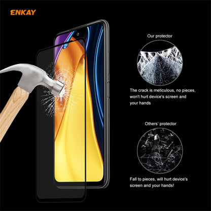 2 PCS ENKAY Hat-Prince Full Glue 0.26mm 9H 2.5D Tempered Glass Full Coverage Film, For Xiaomi Poco M3 Pro / Redmi Note 10 5G(2pcs)