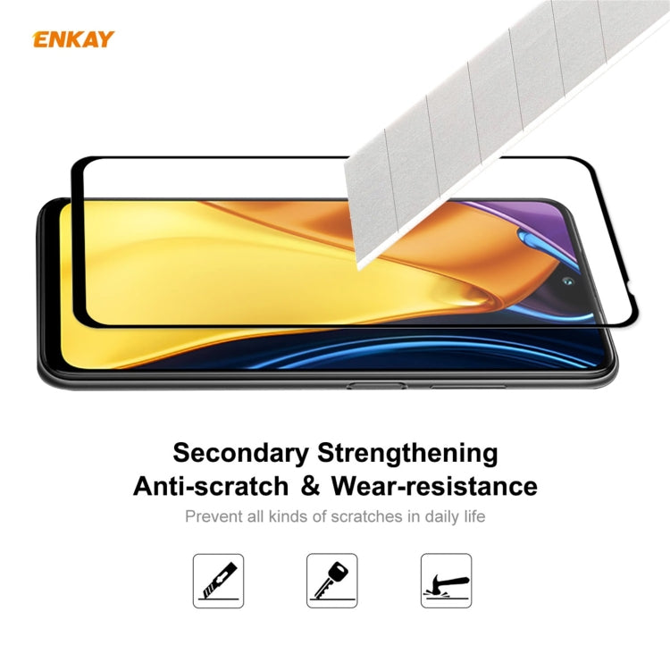 2 PCS ENKAY Hat-Prince Full Glue 0.26mm 9H 2.5D Tempered Glass Full Coverage Film, For Xiaomi Poco M3 Pro / Redmi Note 10 5G(2pcs)