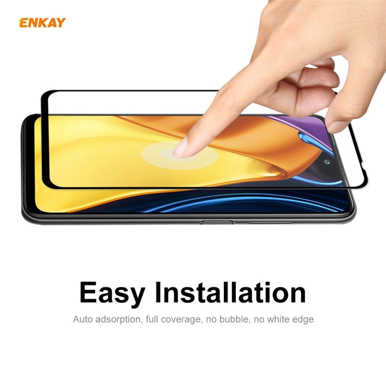 2 PCS ENKAY Hat-Prince Full Glue 0.26mm 9H 2.5D Tempered Glass Full Coverage Film, For Xiaomi Poco M3 Pro / Redmi Note 10 5G(2pcs)