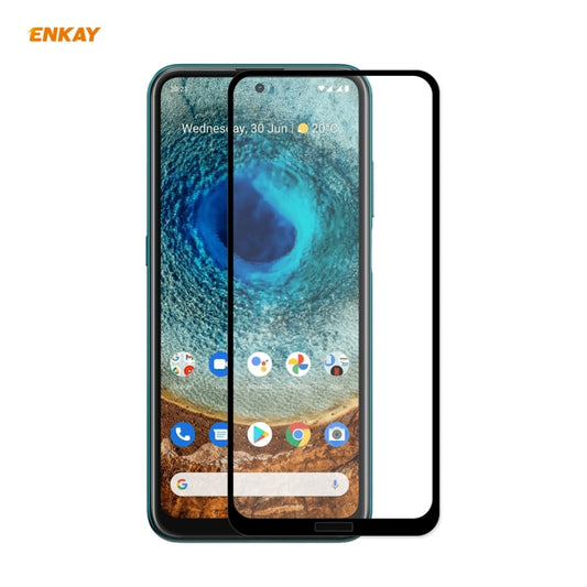 ENKAY Hat-Prince Full Glue 0.26mm 9H 2.5D Film de protection d'écran en verre trempé à couverture complète, pour Nokia X10 / X20, pour Xiaomi Poco M3 Pro / Redmi Note 10 5G