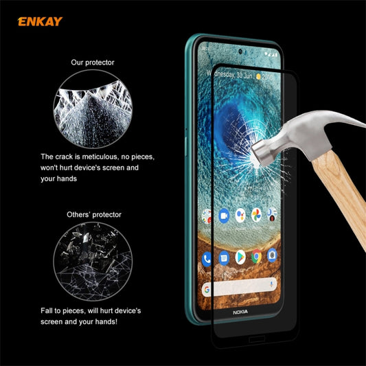 ENKAY Hat-Prince Full Glue 0.26mm 9H 2.5D Film de protection d'écran en verre trempé à couverture complète, pour Nokia X10 / X20, pour Xiaomi Poco M3 Pro / Redmi Note 10 5G