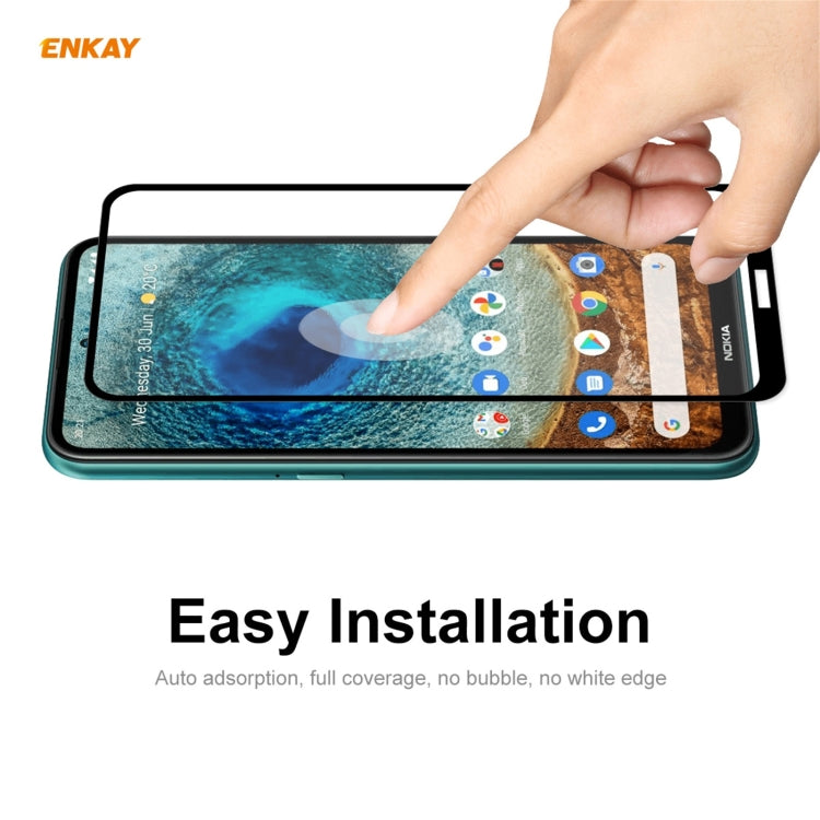 ENKAY Hat-Prince Full Glue 0.26mm 9H 2.5D Tempered Glass Full Coverage Film, For Nokia X10 / X20, For Xiaomi Poco M3 Pro / Redmi Note 10 5G