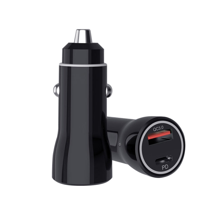 P21 Portable PD 20W + QC3.0 18W Dual Ports Fast Car Charger with USB to Type-C Cable Kit, with Type-C Cable