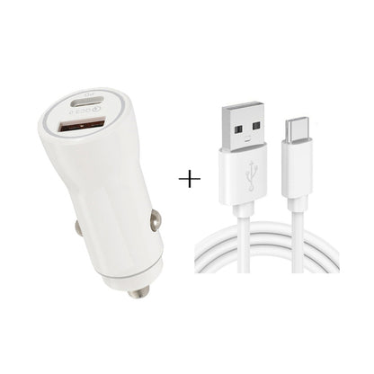 P21 Portable PD 20W + QC3.0 18W Dual Ports Fast Car Charger with USB to Type-C Cable Kit, with Type-C Cable