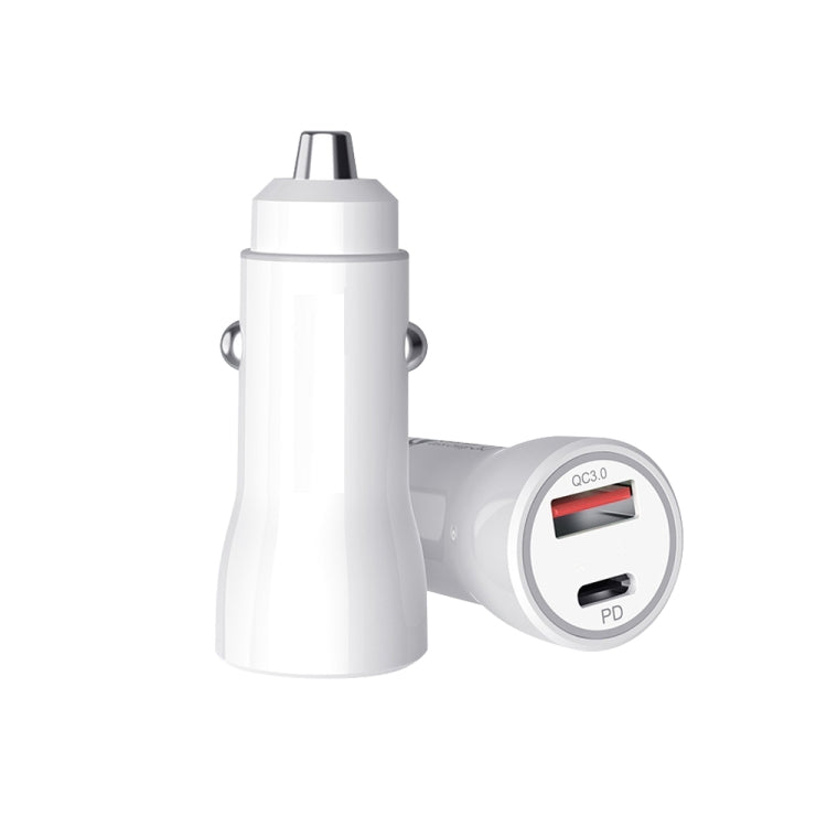 P21 PD 20W USB-C / Type-C + QC3.0 18W USB Fast Car Charger with USB to 8 Pin Data Cable Set, USB to 8 Pin