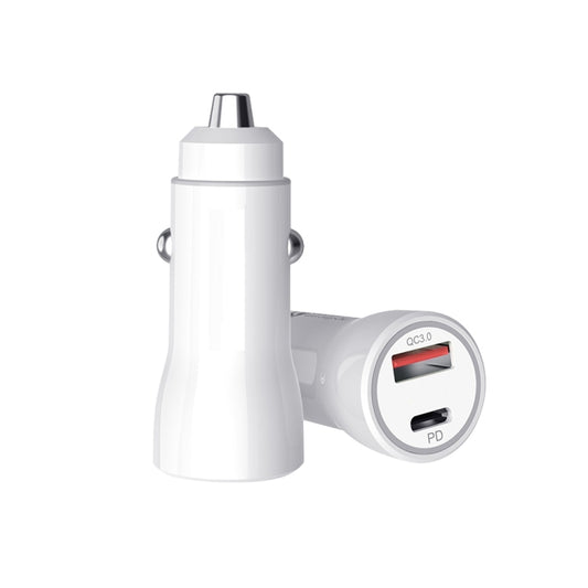 P21 PD 20W USB-C / Type-C + QC3.0 18W USB Fast Car Charger with USB to 8 Pin Data Cable Set, USB to 8 Pin