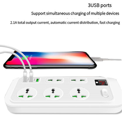 T17 3000W High-power 24-hour Smart Timing Socket QC3.0 USB Fast Charging Power Strip Socket , Cable Length: 2m, US Plug
