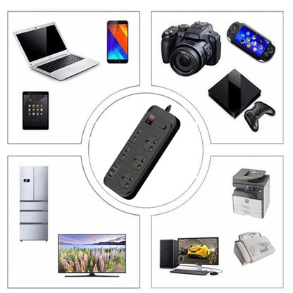 T17 3000W High-power 24-hour Smart Timing Socket QC3.0 USB Fast Charging Power Strip Socket , Cable Length: 2m, US Plug